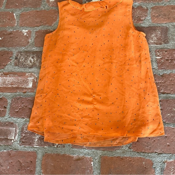 CAbi Orange Sprinkle Size M Top Double Layer Chiffon Sleeveless V-Neck blouse - Picture 13 of 16